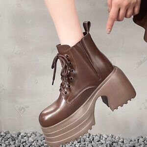 Women Shoes Lace Up Boots